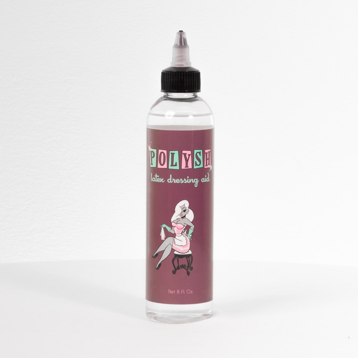 Polysh Latex Dressing Aid Silicone Lubricant to Easily Put On Latex Clothing 8 oz Polysh